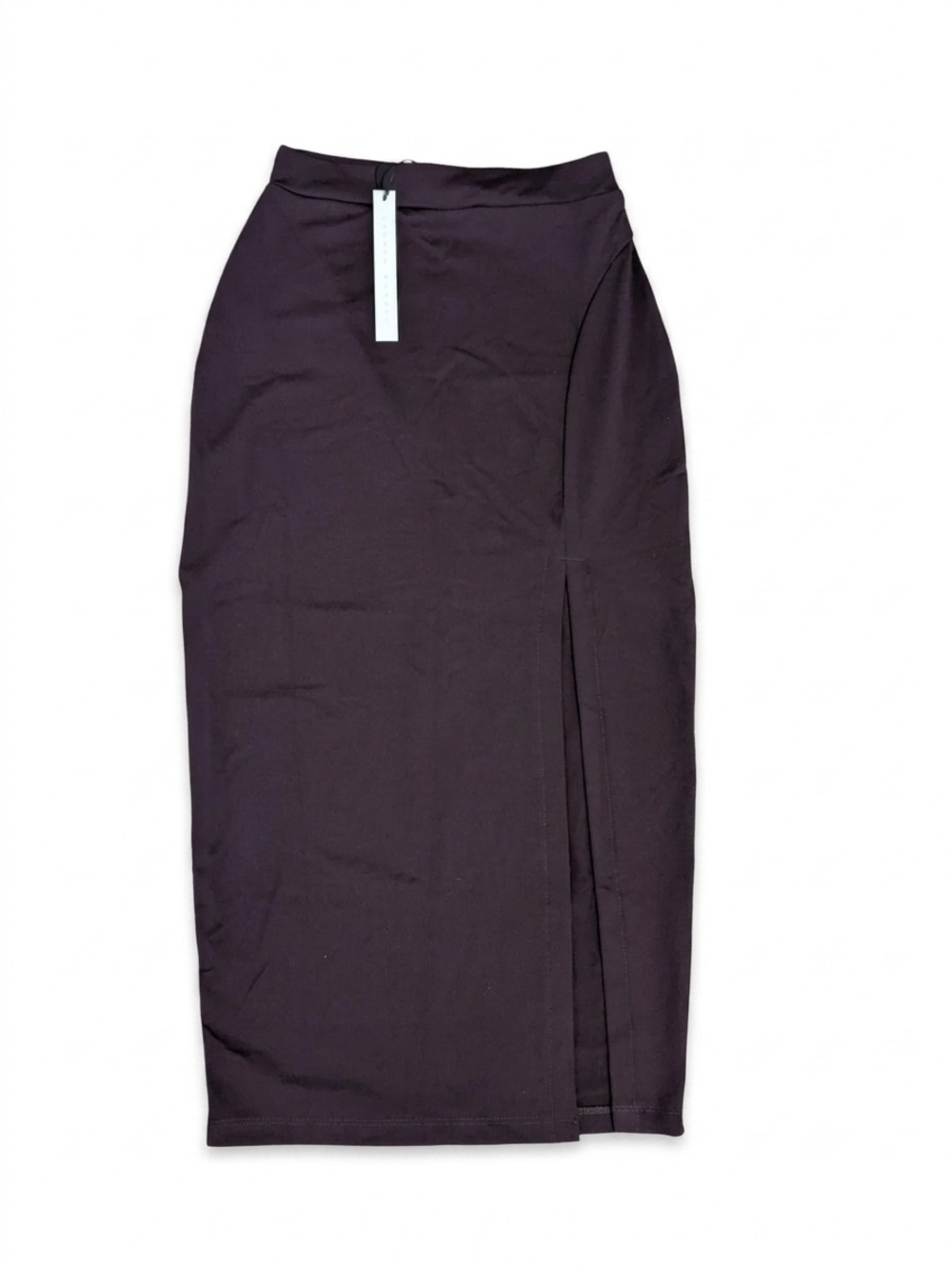 NWT Susana Monaco Slit Midi Skirt Cabernet Burgundy Jersey XS Pencil Siren
